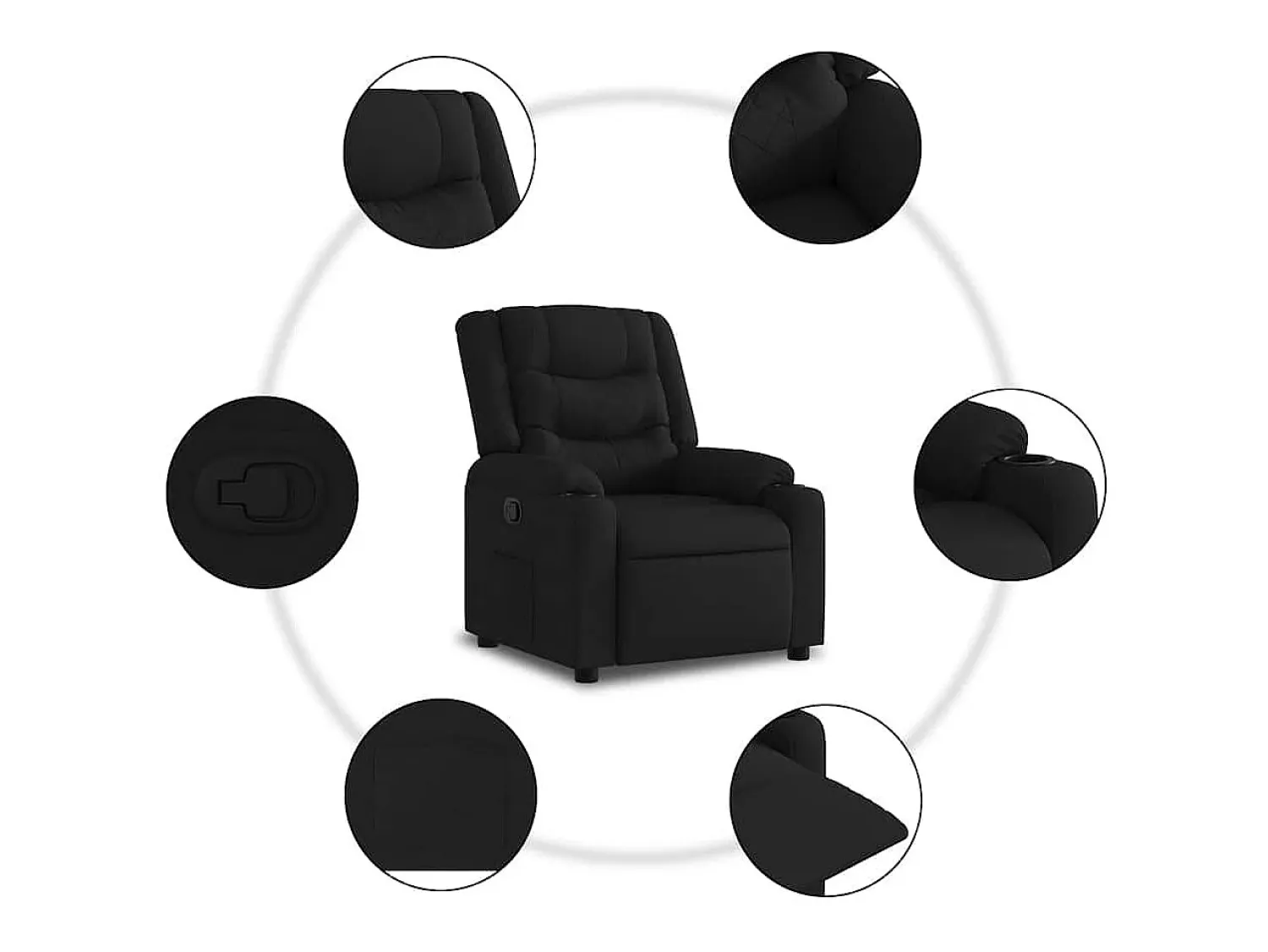 vidaxl Poltrona reclinável tecido^ Poltrona