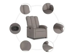 Poltrona|vidaxl Poltrona reclinável tecido cinzento-acastanhado Taupe