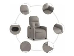Poltrona| Poltrona reclinável tecido cinzento-acastanhado PT783892 Taupe