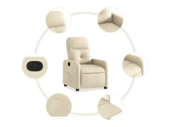 Poltrona| Poltrona reclinável tecido cor PT352879 Creme