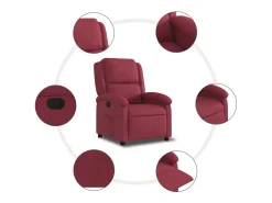 vidaxl Poltrona reclinável tecido tinto^ Poltrona