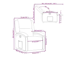 Poltrona|vidaxl Poltrona reclinável veludo cinza claro Cinzento claro
