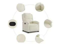 Poltrona|vidaxl Poltrona reclinável veludo Creme