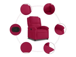 Poltrona*vidaxl Poltrona reclinável veludo tinto Vermelho