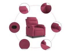 Hot vidaxl Poltrona reclinável veludo tinto Vermelho
