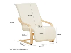 Poltrona| Poltrona reclinável 66,5x94x62,5 cm natural eames Castanho / Bege