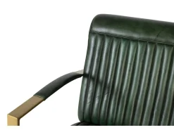 Clearance Giner y colomer Poltrona recuperada em couro natural com estrutura em metal dourado. Verde