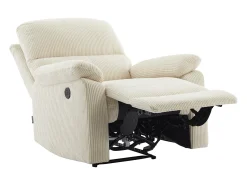 Poltrona|Vente-unique Poltrona relax elétrica em veludo cotelê LUNANO Bege