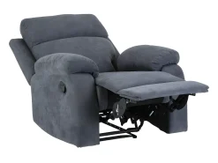 Poltrona*Vente-unique Poltrona relax manual com pés de metal em tecido Antracite - TOLZANO Cinza antracite