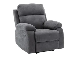 Poltrona*Vente-unique Poltrona relax manual com pés de metal em tecido Antracite - TOLZANO Cinza antracite