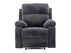 Poltrona*Vente-unique Poltrona relax manual com pés de metal em tecido Antracite - TOLZANO Cinza antracite