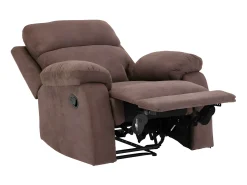 Sale Vente-unique Poltrona relax manual com pés de metal em tecido - TOLZANO Castanho