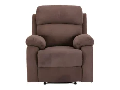 Sale Vente-unique Poltrona relax manual com pés de metal em tecido - TOLZANO Castanho