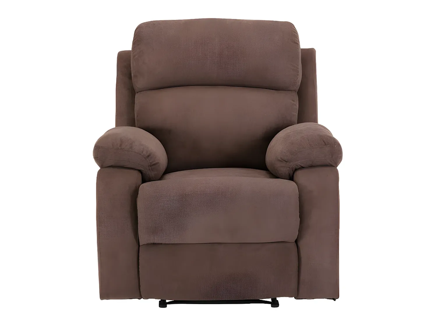 Sale Vente-unique Poltrona relax manual com pés de metal em tecido - TOLZANO Castanho