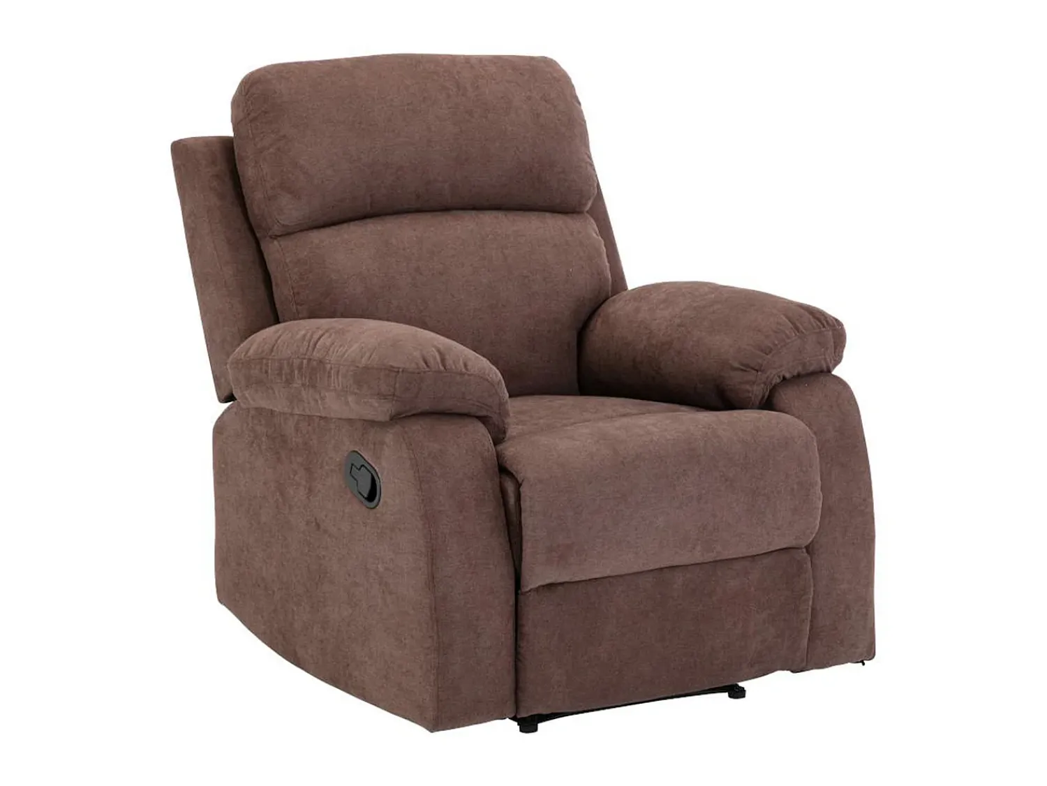 Sale Vente-unique Poltrona relax manual com pés de metal em tecido - TOLZANO Castanho