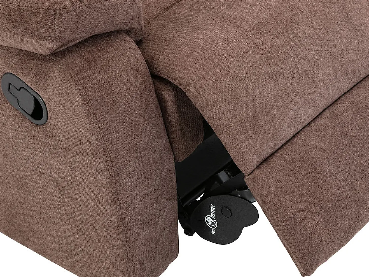 Sale Vente-unique Poltrona relax manual com pés de metal em tecido - TOLZANO Castanho