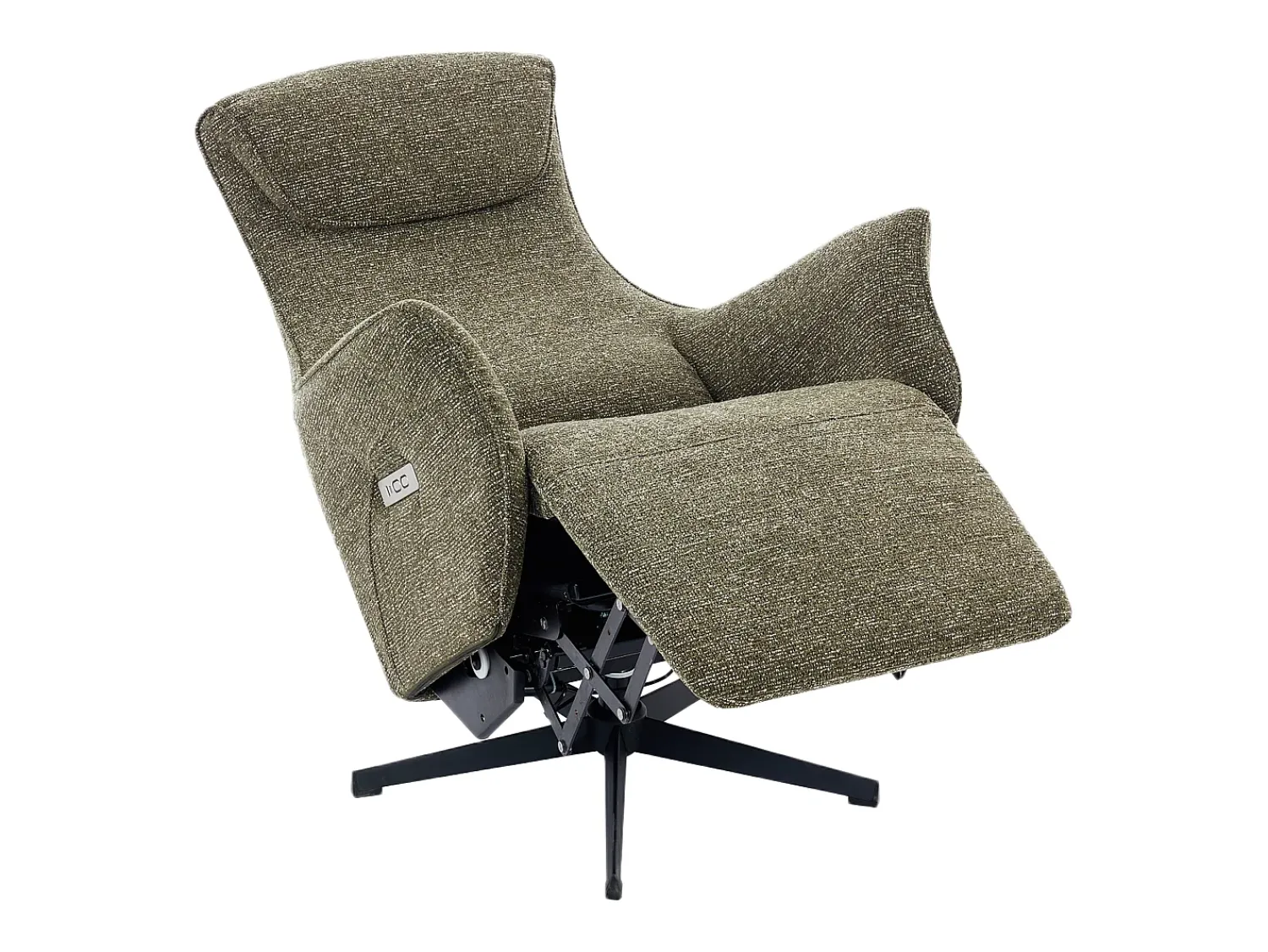 Poltrona|Vente-unique Poltrona relaxante elétrica em tecido texturizado TASEMO Verde