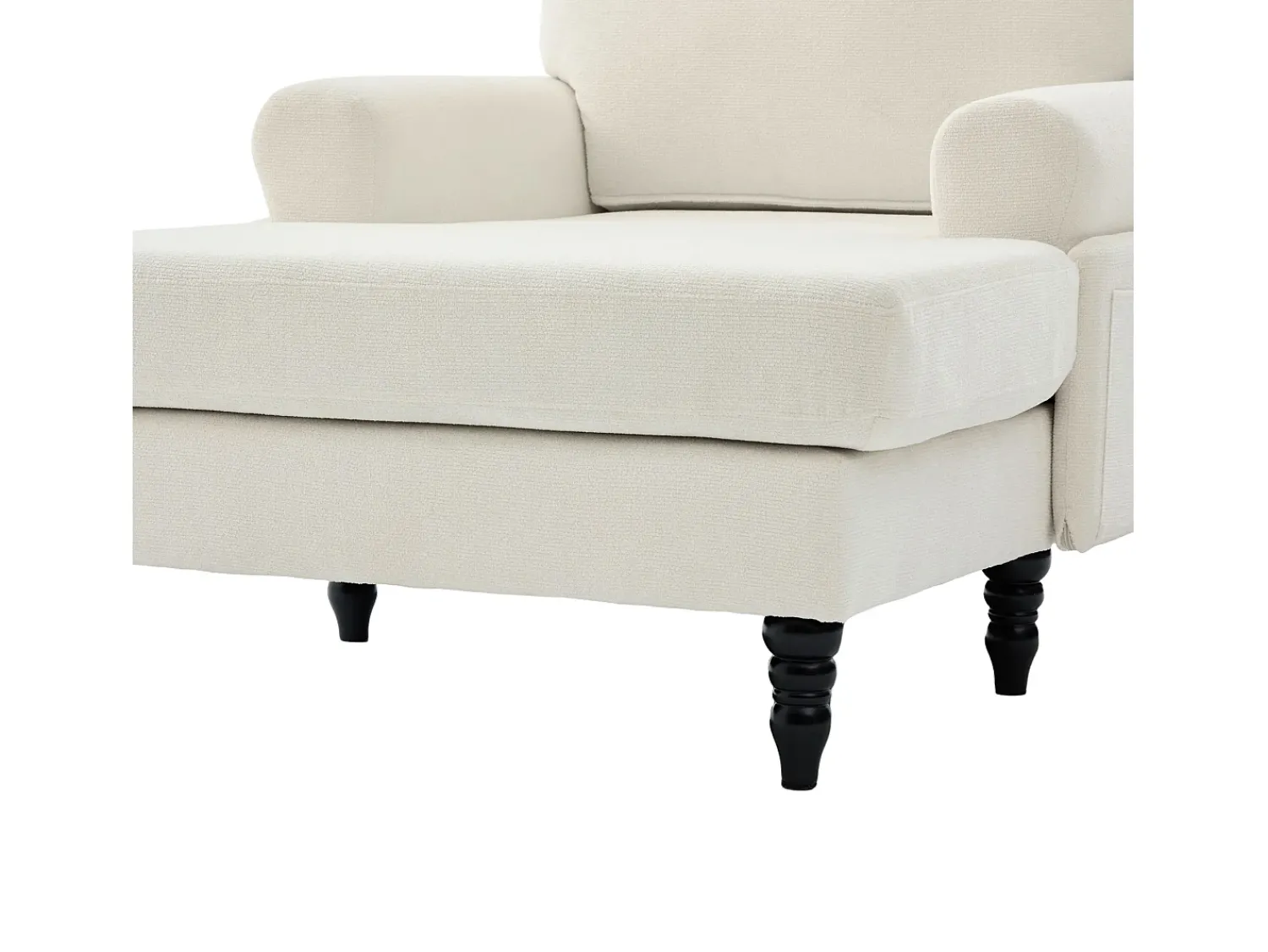 Poltrona|Hauss Spole Poltrona relaxante em tecido chenille - Com bolsos laterais Bege