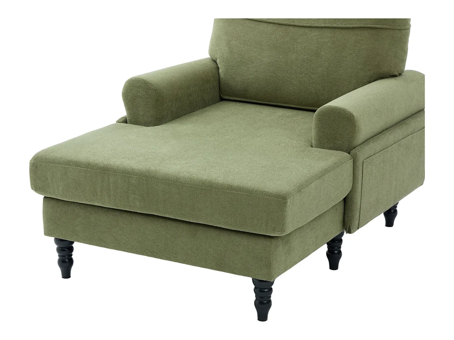 Sale Hauss Spole Poltrona relaxante em tecido chenille -azeitona - Com bolsos laterais Verde