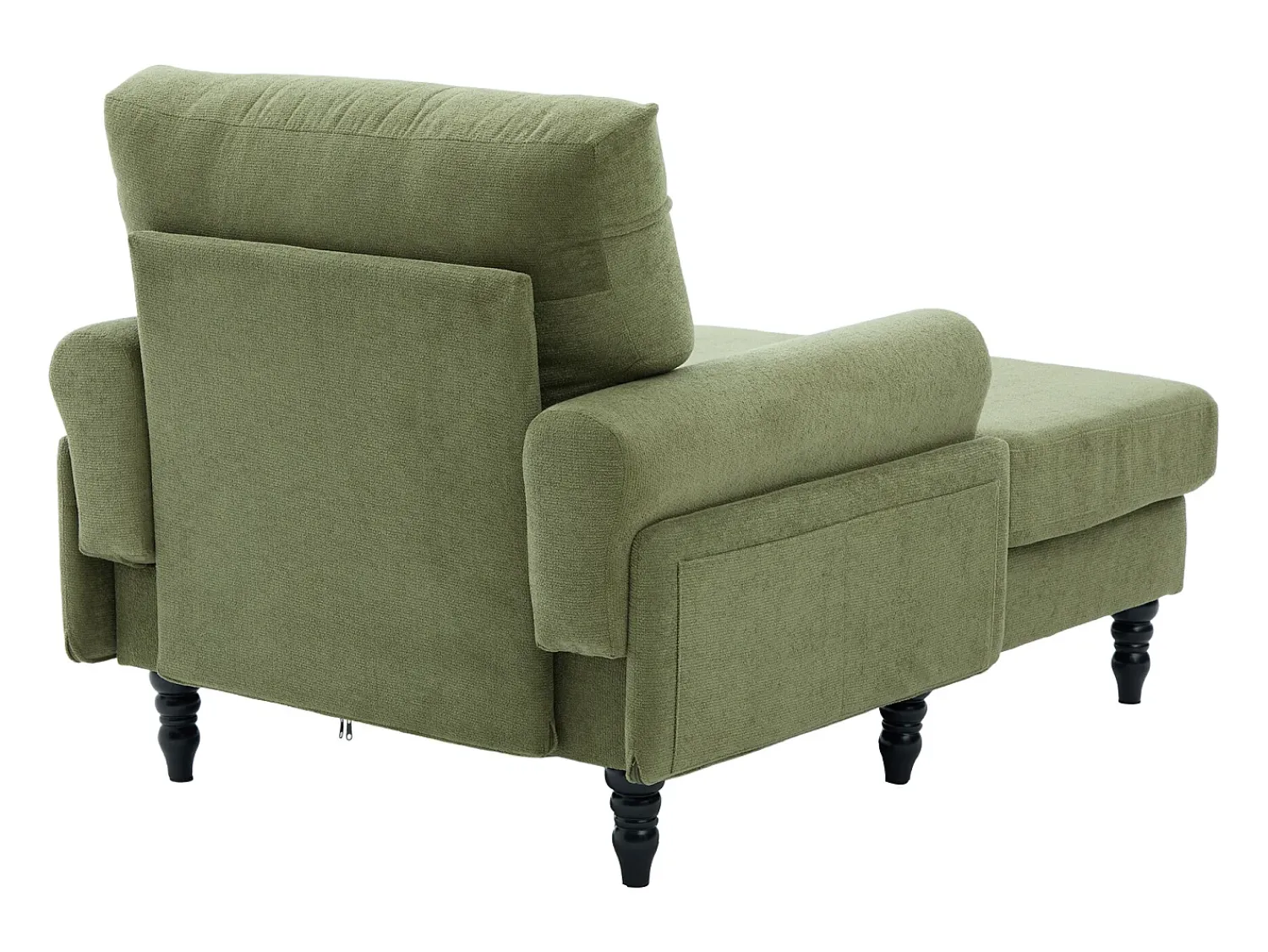 Sale Hauss Spole Poltrona relaxante em tecido chenille -azeitona - Com bolsos laterais Verde