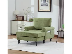 Sale Hauss Spole Poltrona relaxante em tecido chenille -azeitona - Com bolsos laterais Verde