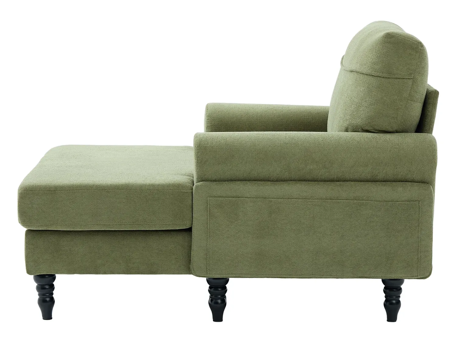 Sale Hauss Spole Poltrona relaxante em tecido chenille -azeitona - Com bolsos laterais Verde