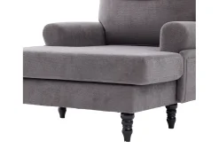 Poltrona|Hauss Spole Poltrona relaxante em tecido chenille cinza escuro - Com bolsos laterais Cinzento