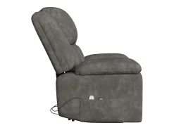 Poltrona* Poltrona relaxante Poltrona de massagem - regulação elétrica, poltrona de massagem com vibrações e calor, bolsas laterais - Cinza Cinzento