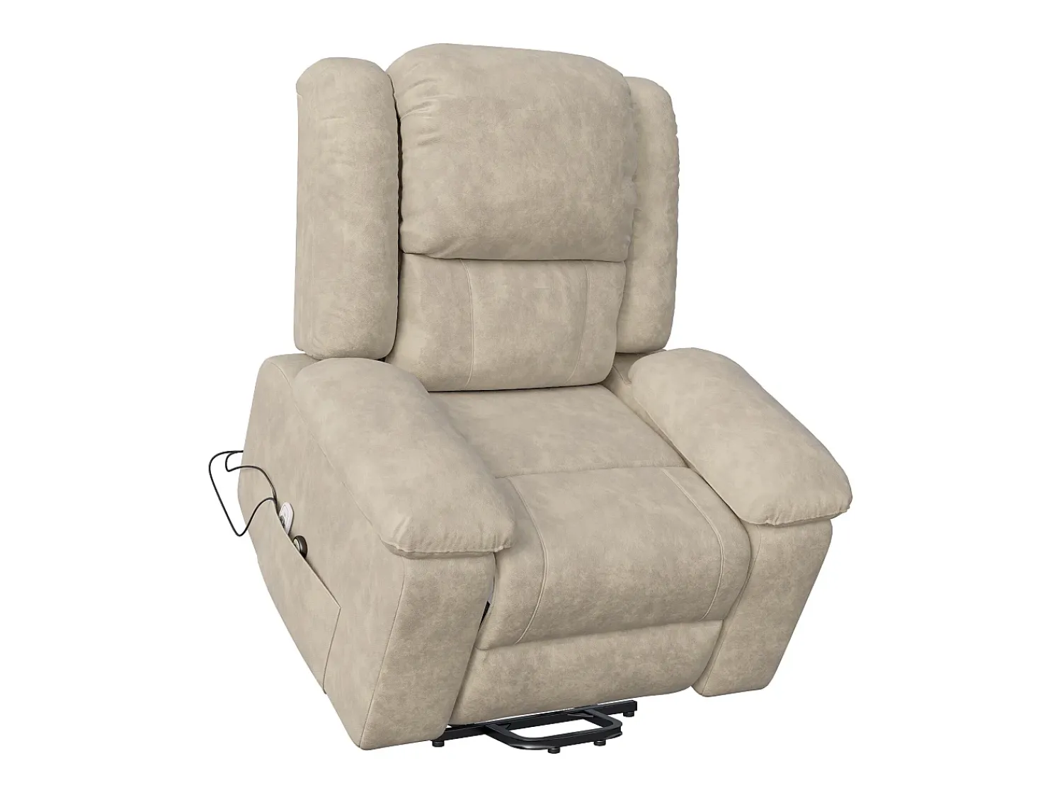 Discount Poltrona relaxante Poltrona de massagem - regulação elétrica, poltrona de massagem com vibrações e calor, bolsas laterais - Castanho