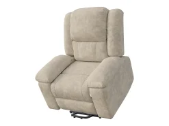 Discount Poltrona relaxante Poltrona de massagem - regulação elétrica, poltrona de massagem com vibrações e calor, bolsas laterais - Castanho
