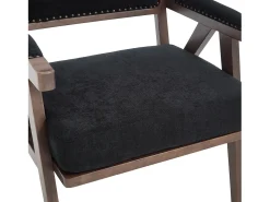 Poltrona| Poltrona reta com braços - Poltrona com almofadas e encosto - linho preto Verde
