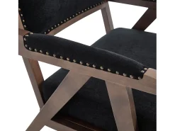 Poltrona| Poltrona reta com braços - Poltrona com almofadas e encosto - linho preto Verde