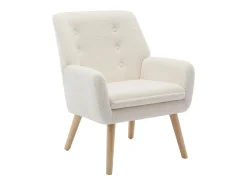 Poltrona*Vente-unique Poltrona reta em tecido bouclé estilo escandinavo SERINO Branco