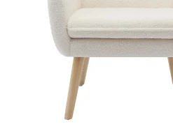 Poltrona*Vente-unique Poltrona reta em tecido bouclé estilo escandinavo SERINO Branco
