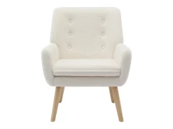 Poltrona*Vente-unique Poltrona reta em tecido bouclé estilo escandinavo SERINO Branco