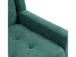 Hauss Spole Poltrona retro em linho com pés em madeira Verde