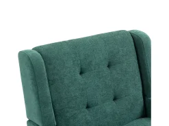 Hauss Spole Poltrona retro em linho com pés em madeira Verde