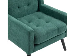 Hauss Spole Poltrona retro em linho com pés em madeira Verde