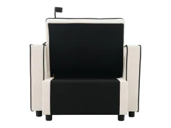 Poltrona|ModernLuxe Poltrona retrátil em veludo - com suporte para copos + suporte para telemóvel - Bege