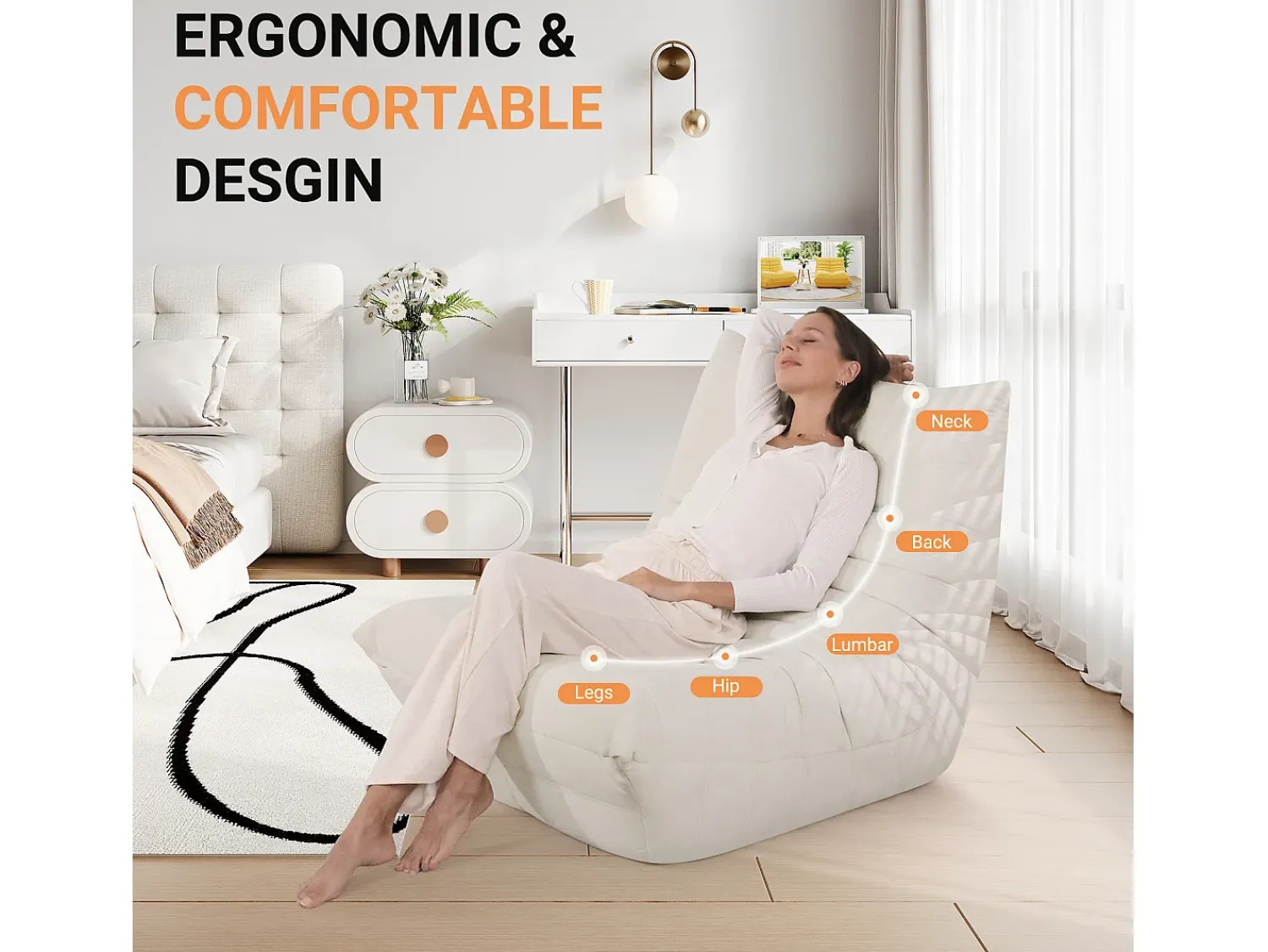 Outlet DripeX Poltrona Strazy na Caterpillar Beige - assento profundo 62cm - 80x85x84cm Bege