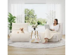 Outlet DripeX Poltrona Strazy na Caterpillar Beige - assento profundo 62cm - 80x85x84cm Bege