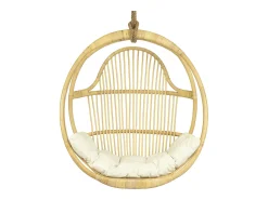 Poltrona*Vente-unique Poltrona suspensa resina natural com almofadão BRIANNA Natural claro