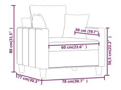 vidaxl Poltrona tecido 60 cm cinzento-claro^ Poltrona