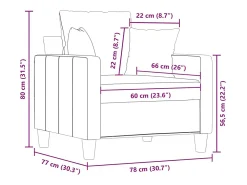 Poltrona*vidaxl Poltrona tecido 60 cm cinzento-acastanhado Taupe
