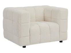 Poltrona|Vente-unique Poltrona tecido bouclé marfim LERICI de Pascal Morabito Branco