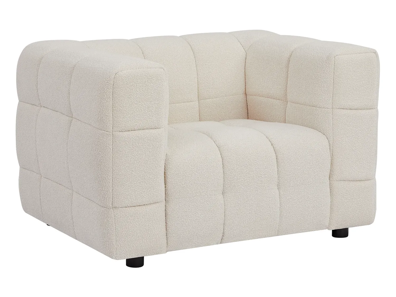 Poltrona|Vente-unique Poltrona tecido bouclé marfim LERICI de Pascal Morabito Branco