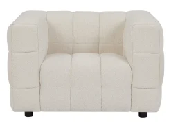 Poltrona|Vente-unique Poltrona tecido bouclé marfim LERICI de Pascal Morabito Branco