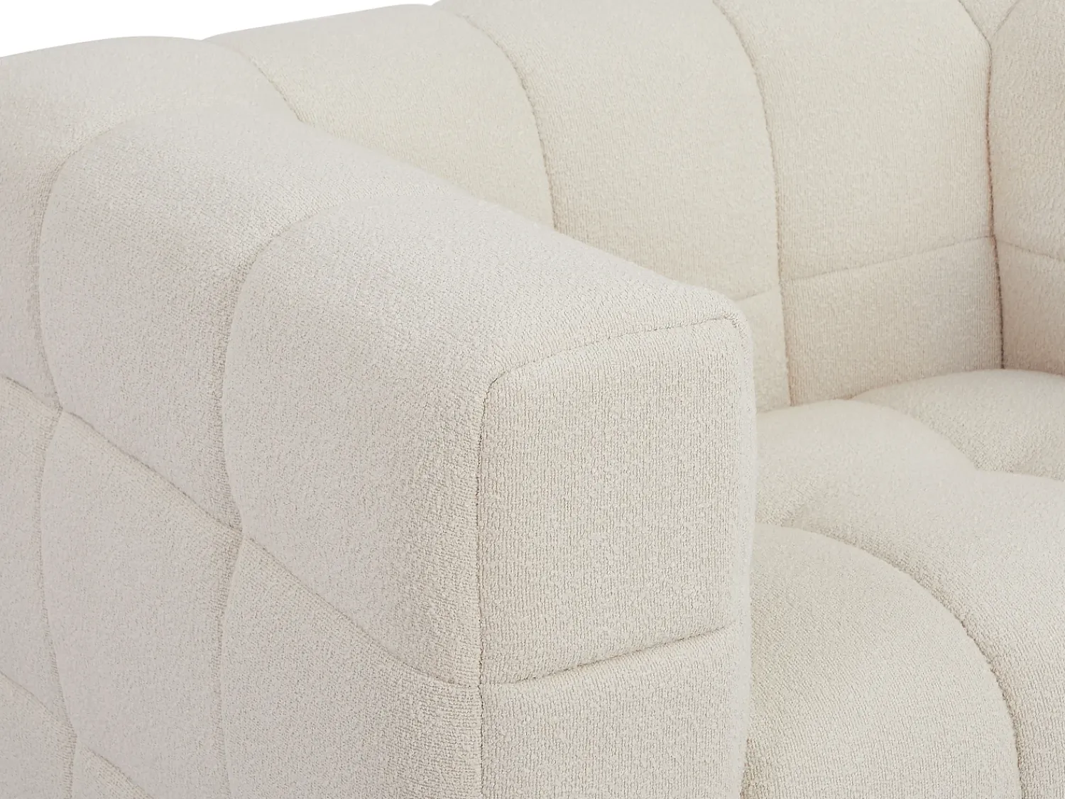 Poltrona|Vente-unique Poltrona tecido bouclé marfim LERICI de Pascal Morabito Branco