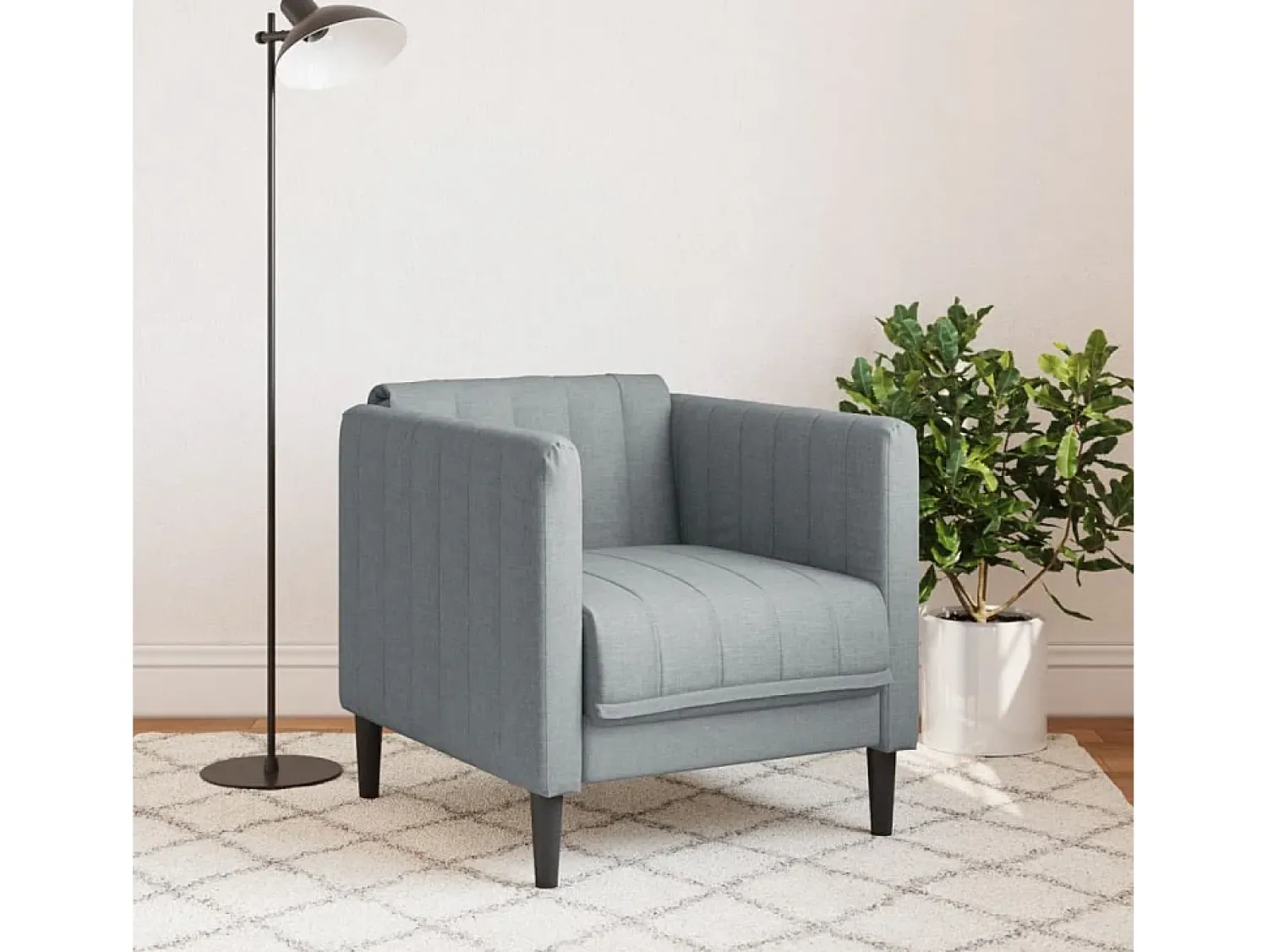 Discount Poltrona tecido -claro PT780992 Cinzento