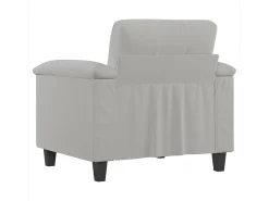 Poltrona tecido de microfibra 60 cm cinzento-claro PT940829^ Poltrona